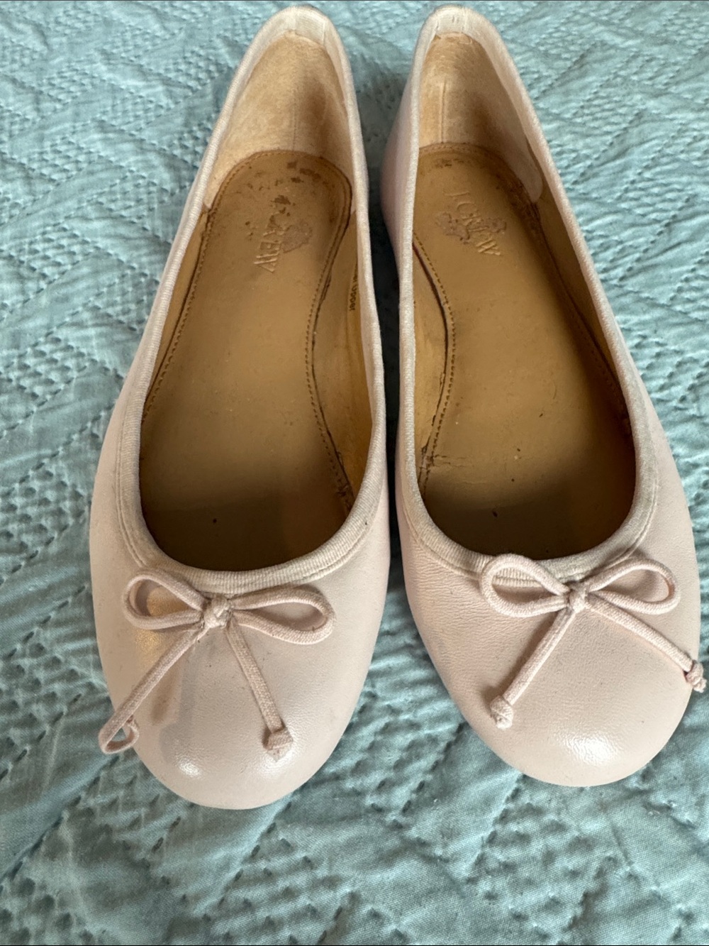 J. Crew Factory Pale Pink Bow Ballet Flats